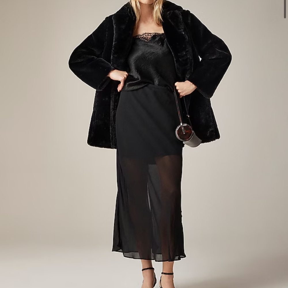 JCrew Gwyneth Black chiffon skirt